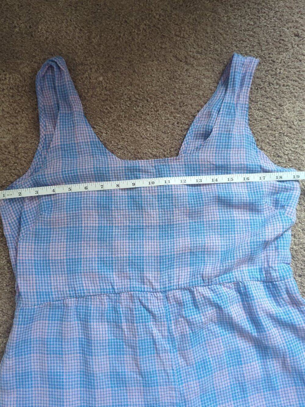 Patagonia Garden Island Blue Pink Plaid Jumpsuit Medium - Picture 7 of 12